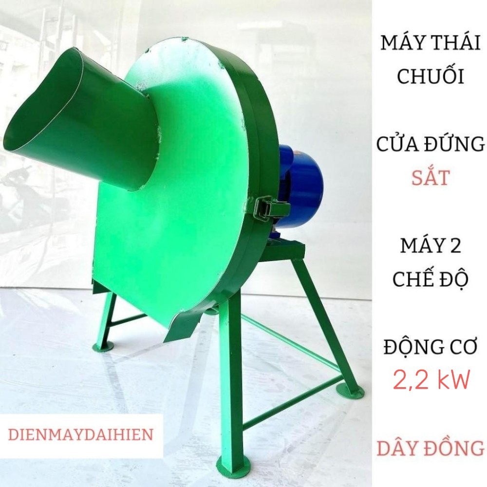 Máy Thái Chuối Siêu Mịn, Máy Cắt Chuối Nguyên Cây - Băm Cỏ Voi. Động Cơ 2,2kW ( 3HP )Bao Dây Đồng 100%