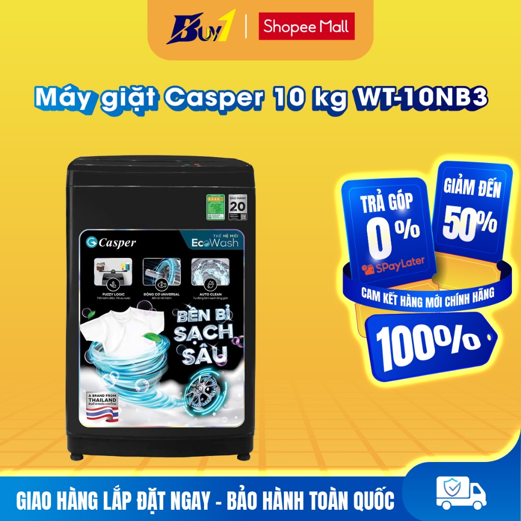 WT-10NB3 - Máy giặt Casper 10 kg WT-10NB3 - Hàng chính hãng