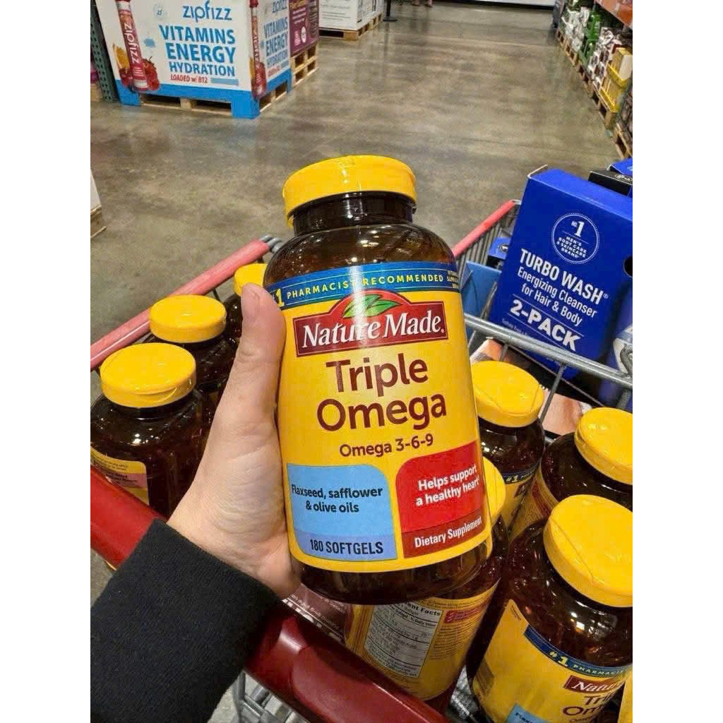 Viên uống Triple Omega 3 6 9 Nature Made 180 viên của Mỹ