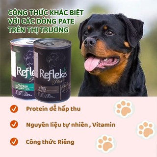 Pate cho chó refleks, bate cho mèo  pate lon 400g cho chó nhiều dinh dưỡng tiện dụng