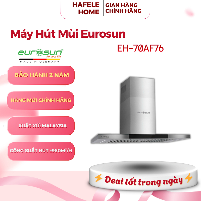 Máy Hút Mùi Eurosun EH-70AF76 – Thân Máy Inox Cao Cấp – Điều Khiển Cảm Ứng – 5 Tốc Độ - EEH