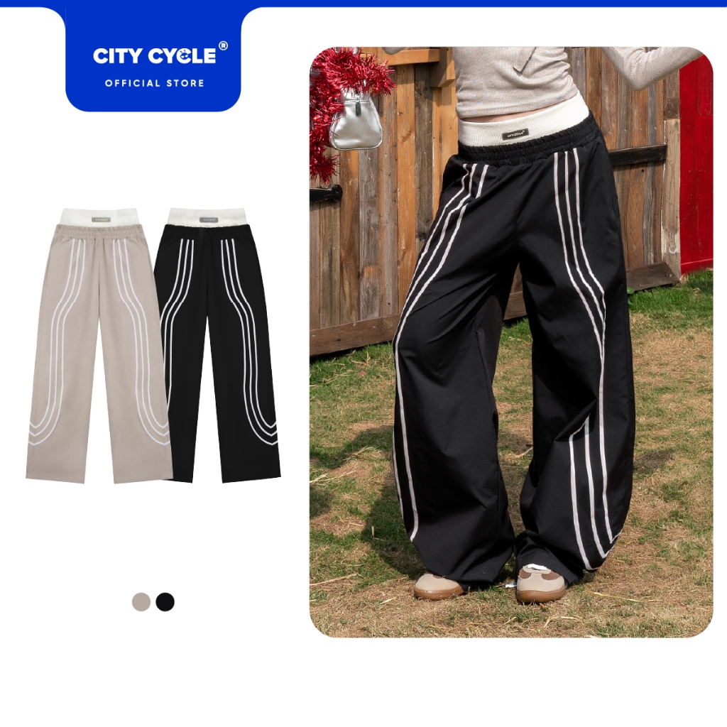 Quần dài ống rộng suông unisex gió Local Brand Chính Hãng City Cycle Quần dài Gyration