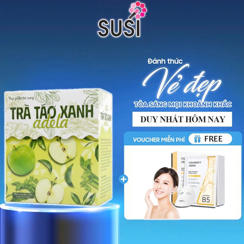 Trà Táo xanh siêu giảm cân 12 gói giảm cân siết eo an toàn chính hãng kelly detox