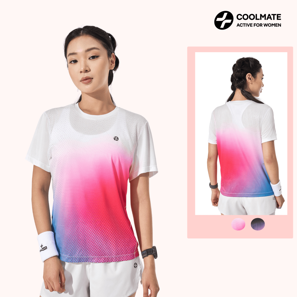 Áo thun chạy bộ nữ AirRush Gradient thoáng khí nhanh khô Coolmate Active For Women