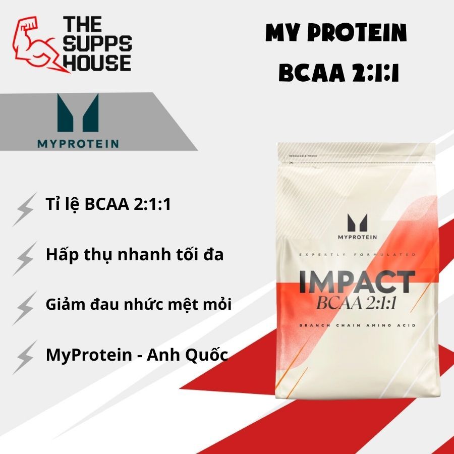Bột phục hồi MyProtein Impact Bcaa (500g) chống dị hóa cơ bắp, gia tăng sức bền