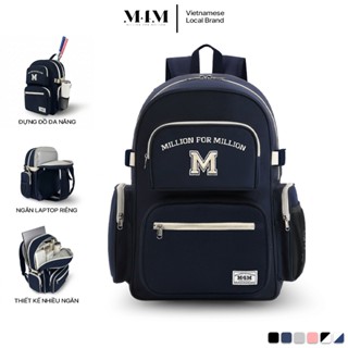 Balo đi học nhiều ngăn M4M BOLD Backpack BM004 Cặp nam nữ chống nước đựng laptop 15.6 inch