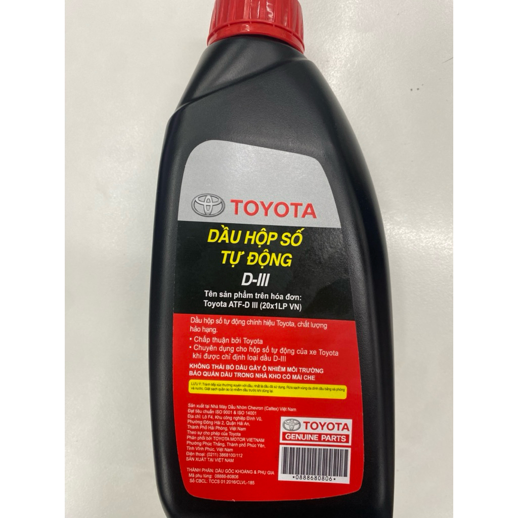Dầu Hộp Số Tự Động và trợ lực lái Toyota D-III 0888680806 - 1 lít