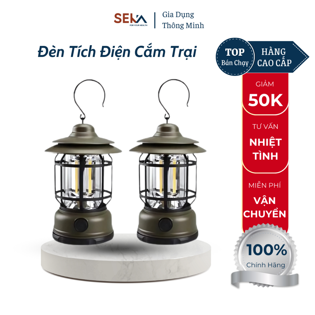 Đèn Tích Điện Cắm Trại Ngoài Trời 5W Siêu Sáng Sạc USB Nhỏ Gọn Chống Nước Tiện Lợi Mang Đi