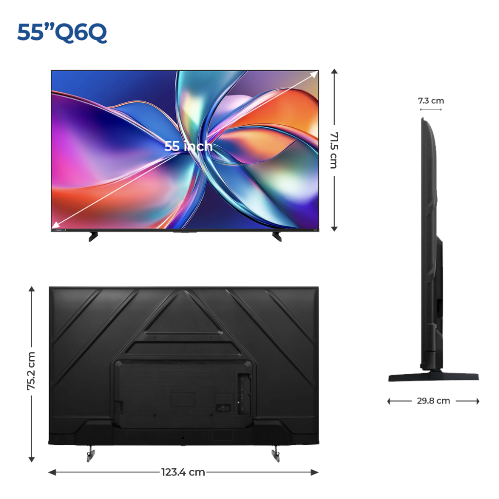 |Tặng giá treo| Smart Tivi Hisense 55 inch QLED 4K 55Q6Q, Lắp đặt toàn quốc, Bảo hành 2 năm | BigBuy360 - bigbuy360.vn