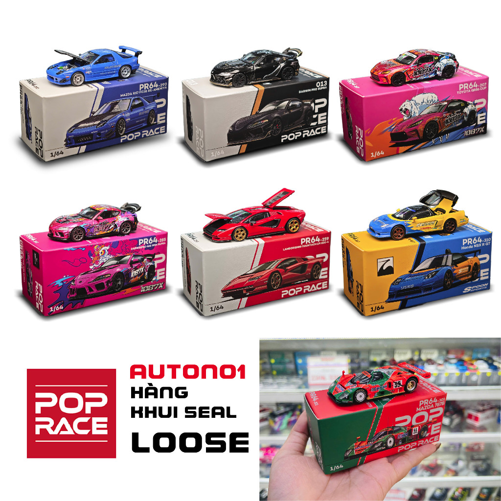 [Hàng loose] Mô hình xe các mẫu Nissan R33 Honda civic Mazda 787B Porsche RWB khui seal tỉ lệ 1:64 P