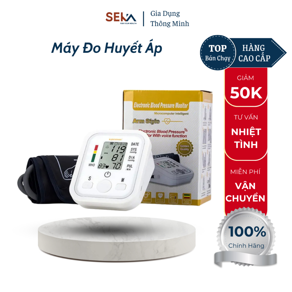 Máy Đo Huyết Áp Điện Tử Đọc Kết Quả Giọng Nói Tiếng Việt, Kiểm Tra Sức Khỏe Tại Nhà Chính Xác