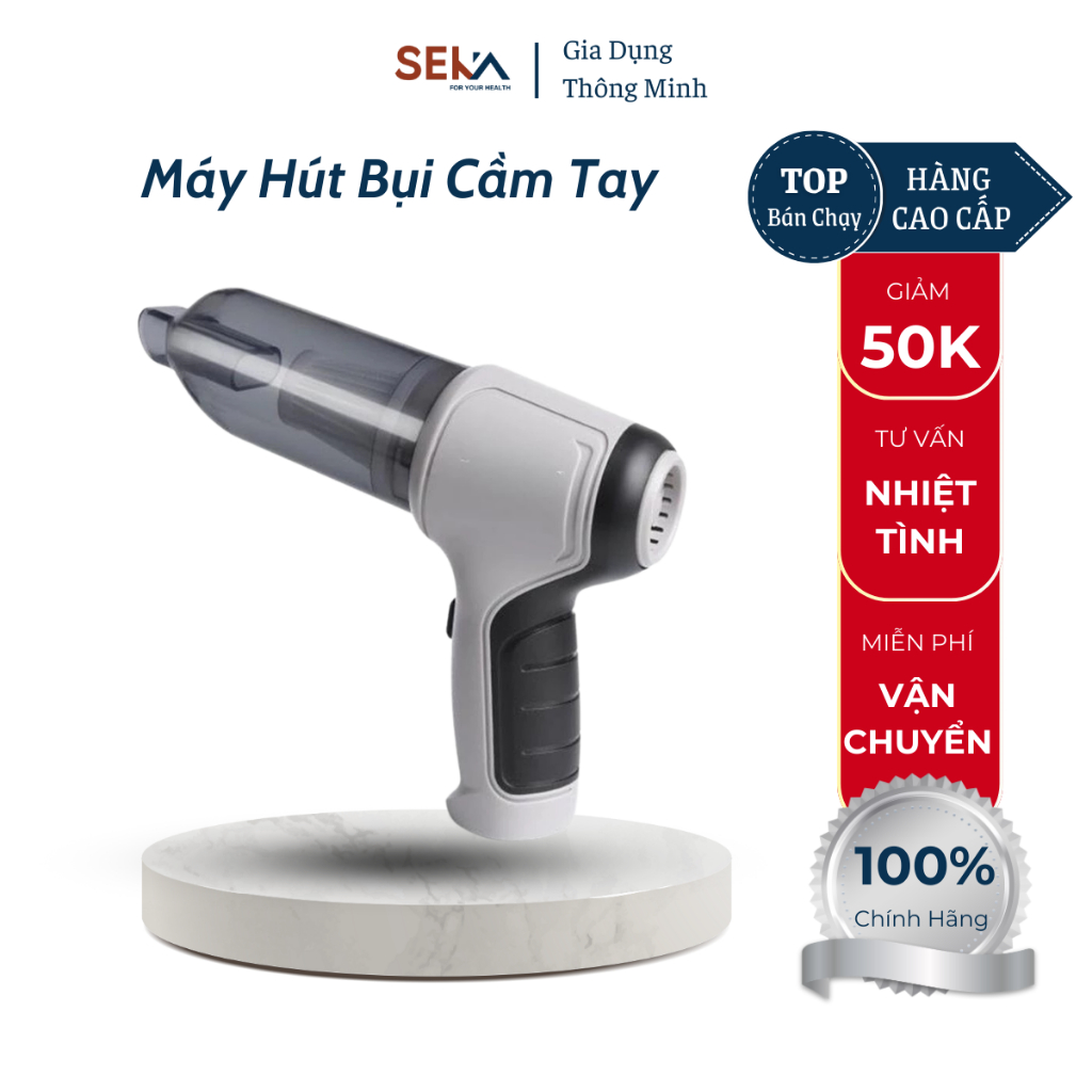 Máy Hút Bụi Cầm Tay 6 Đầu Hút Không Dây Lực Hút Mạnh Làm Sạch Lông Chó Mèo, Giường Nệm