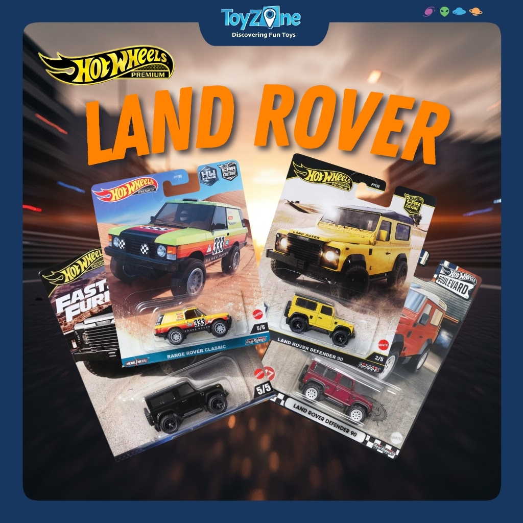 Mô hình xe Land Rover Defender, Range Rover chính hãng Hot wheels Premium