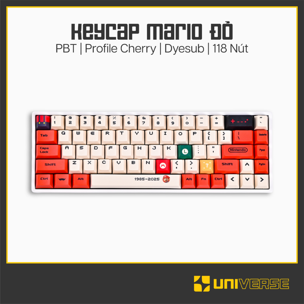 Keycap Mario Keycap PBT Profile Cherry Dyesub 116 Nút Bàn Bhím Cơ Keycap Retro Đỏ Bàn Phím Universe