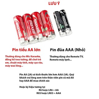 Pin Maxell 2A sử dụng cho micro hát karaoke, đồng hồ treo tường, remote, chuột máy tính...