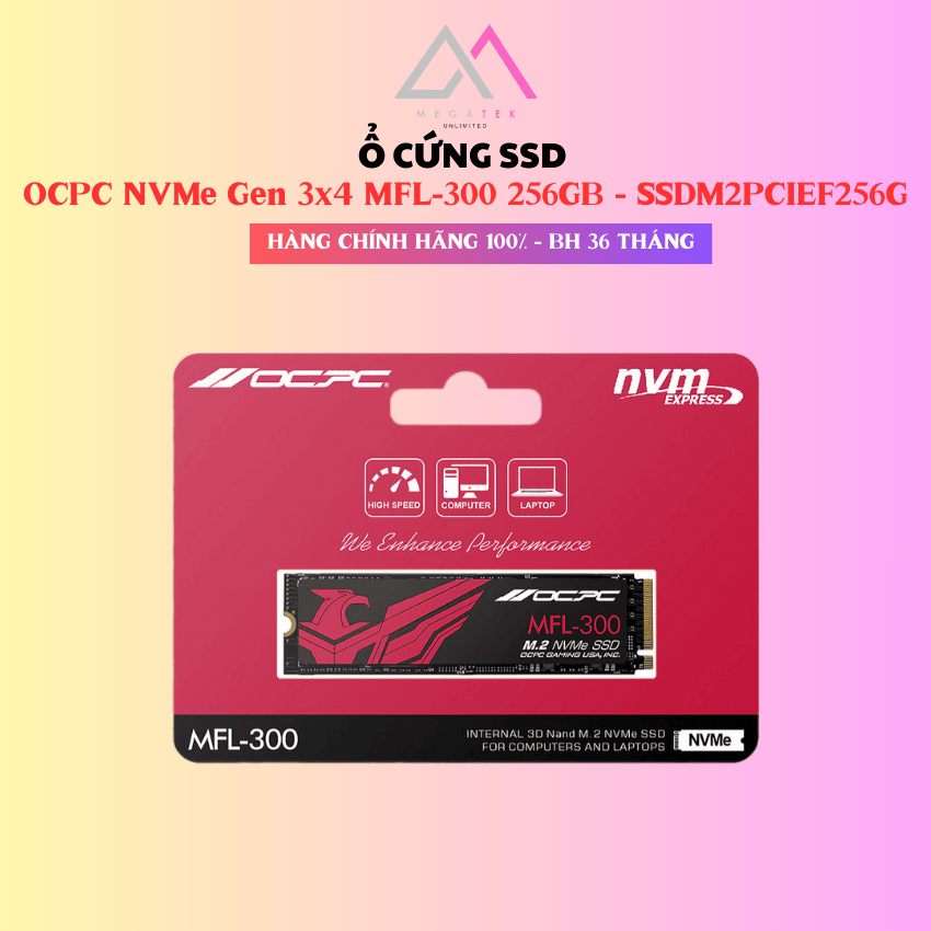 Ổ cứng SSD OCPC NVMe Gen 3x4 MFL-300 256GB - SSDM2PCIEF256G - Hàng chính hãng - BH 36 tháng