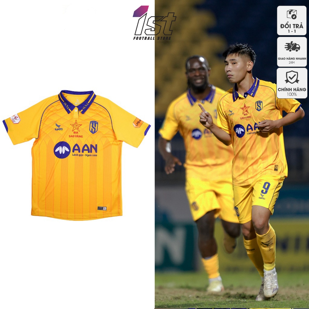 Áo Thi Đấu Bóng Đá CLB Sông Lam Nghệ An Mùa Giải V.League 2024-2025 Màu Vàng - Kamito