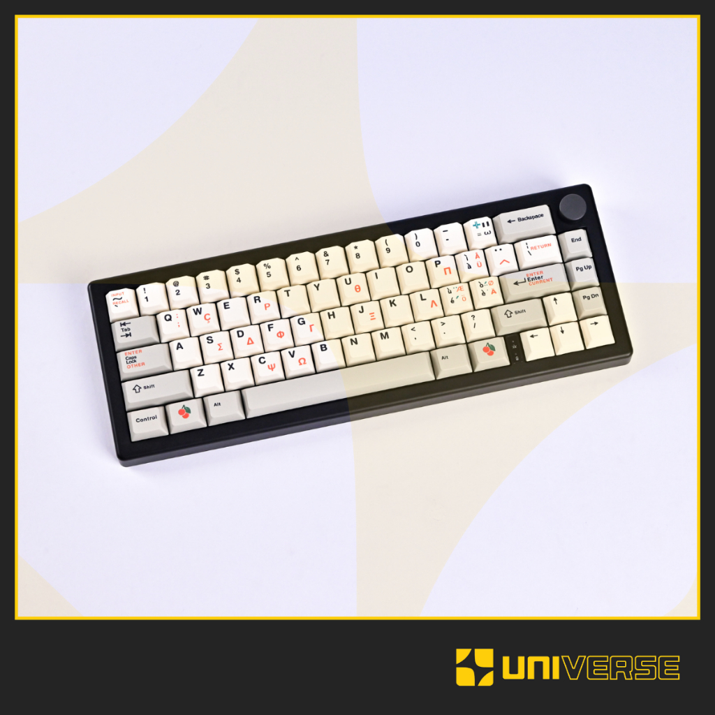 Keycap Hebrew Song Ngữ PBT Dye-Sub Profile Cherry 136 Nút Bàn Phím Cơ Keycap Trắng Xám Bàn Phím Univ