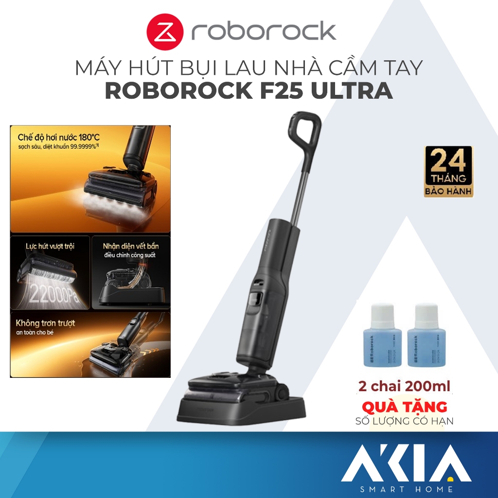 Roborock F25 Ultra máy hút bụi lau nhà hơi nước nóng, Lực hút 22000PA, Bảo hành 24 tháng