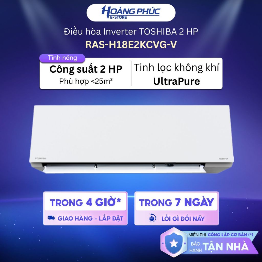 Máy lạnh Toshiba Inverter 2 HP RAS-H18E2KCVG-V {Toàn Quốc}