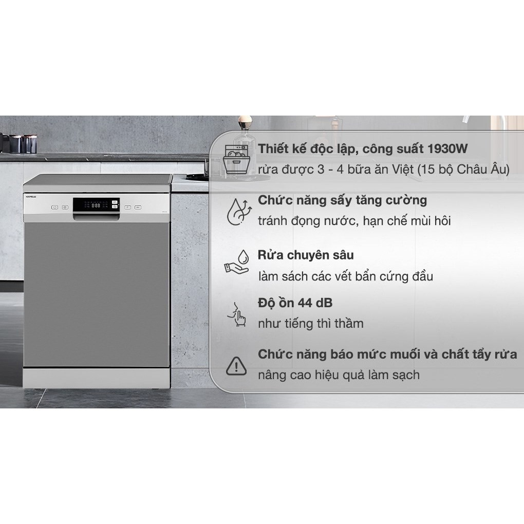 [Shopee - Lắp đặt 0Đ] Máy rửa chén độc lập Hafele HDW-F60E - Bảo hành chính hãng 36 tháng