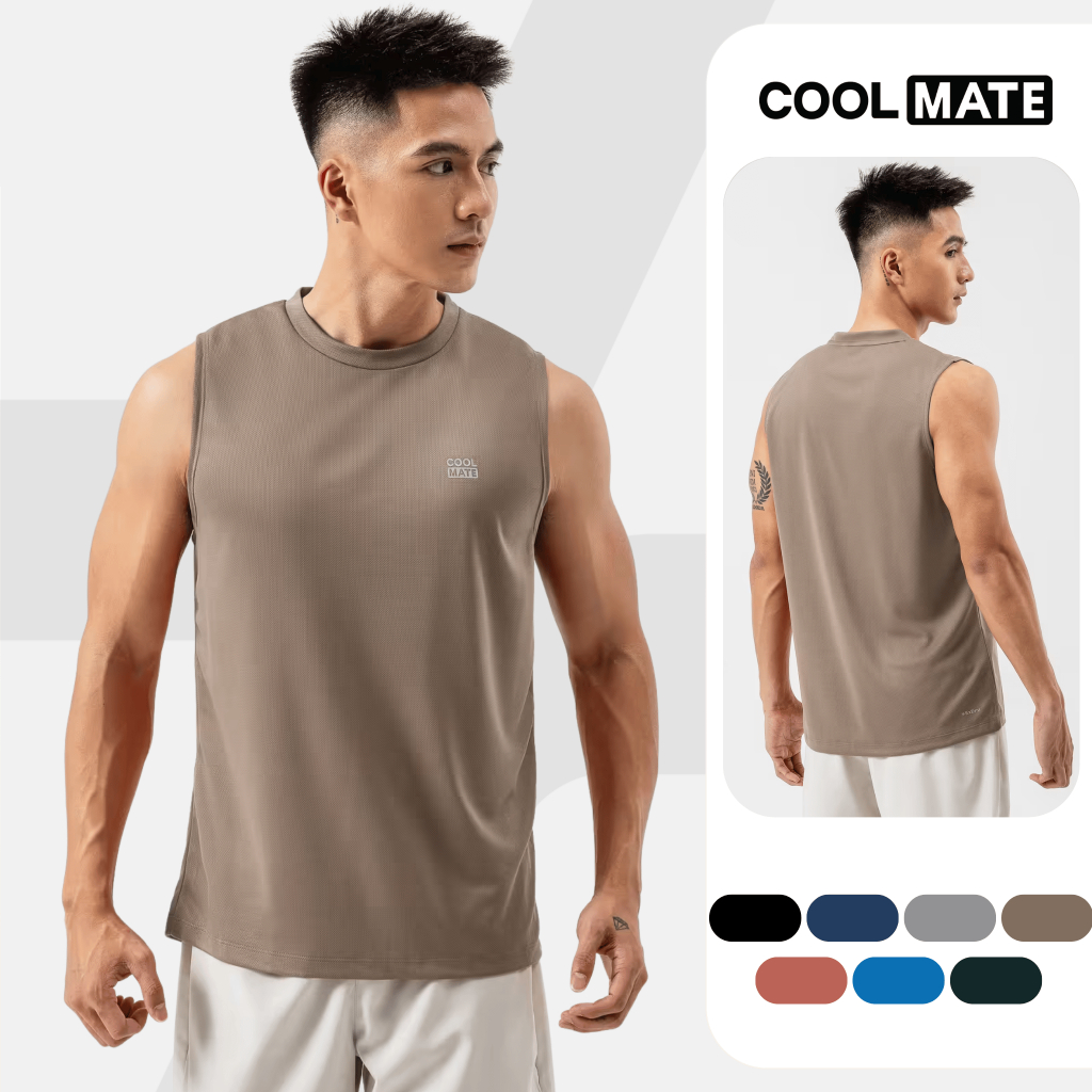 Áo sát nách Sleeveless tanktop thể thao Active Essentials thấm hút tốt vải thoáng mát Coolmate