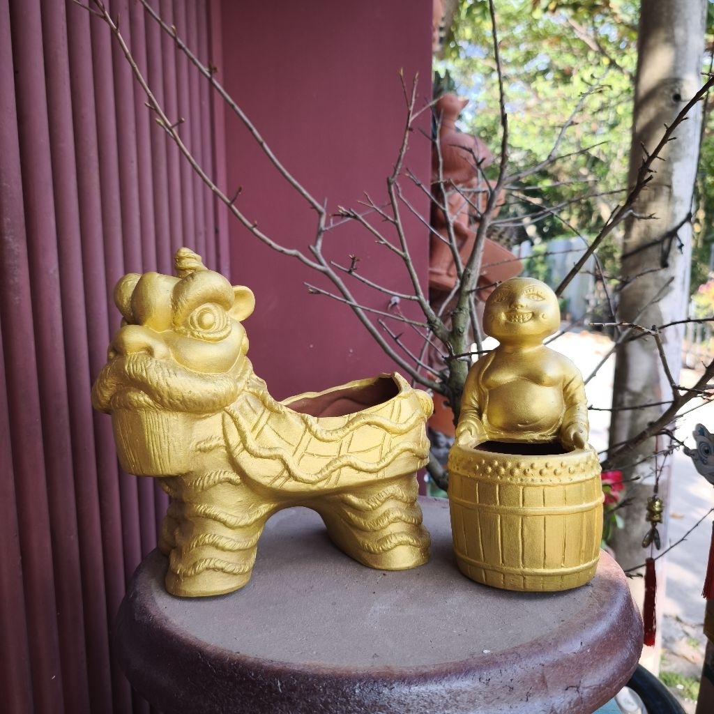 Chậu đất nung - Chậu lân + địa