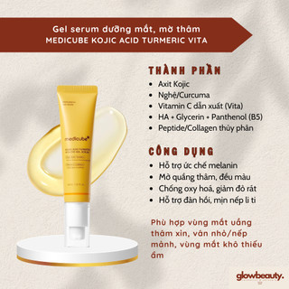 [Mã QR chính hãng ở nắp hộp] Gel Serum dưỡng mắt Medicube Kojic Acid Turmeric Vita 30 ml – Mờ Thâm, Sáng Vùng Mắt