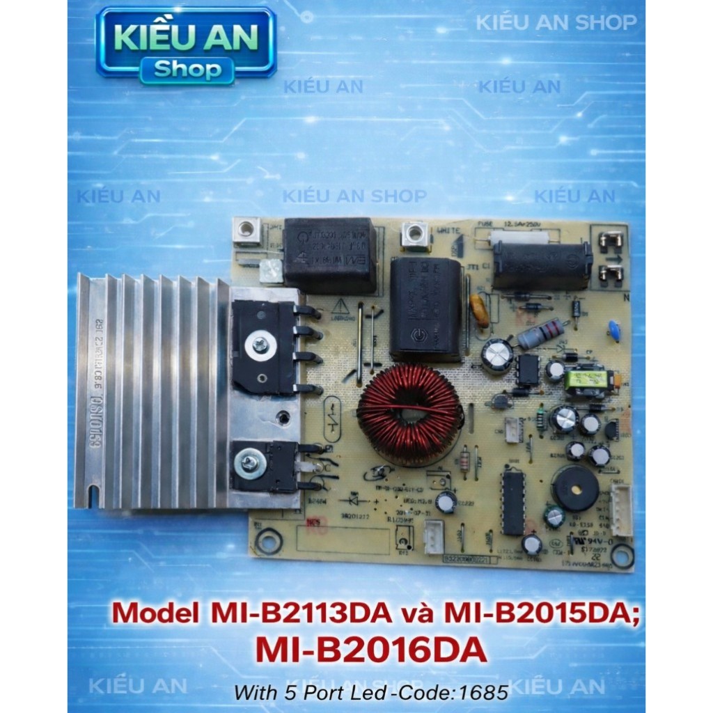 Bo mạch cho bếp từ Midea model MI-B2113DA và MI-B2015DA; Mi-B2016DA ( HÀNG MỚI 100%) -5 chân Led nhỏ