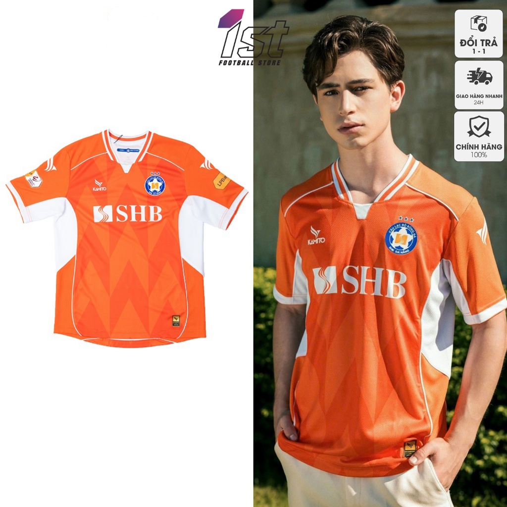 Áo Thun Nam Bóng Đá CLB SHB Đà Nẵng Màu Cam Mùa Giải V.League 2024-2025 Kamito