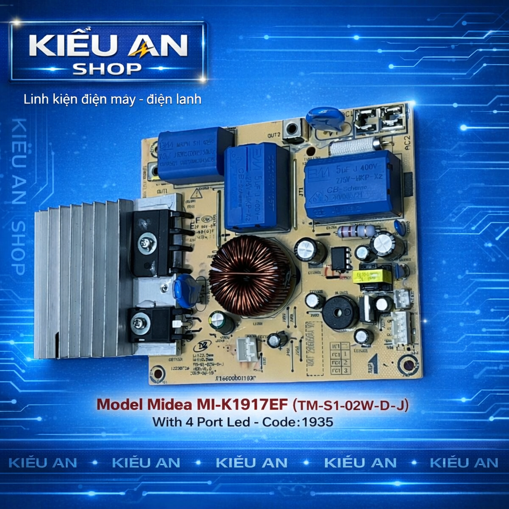 Hàng mới - Bo mạch bếp từ Midea MI-K1917EF(B) - MI-K1917EF(R) -MI-K1917EF(G) ( dùng chung) -4 Chân L
