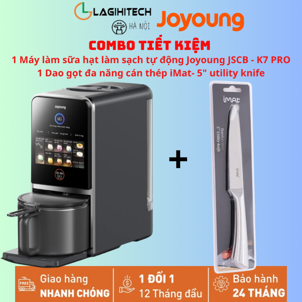 Máy nấu sữa hạt đa năng làm sạch tự động Joyoung JSCB-K7 PRO giảm ồn, khử purin- Bảo hành 2 năm  - C