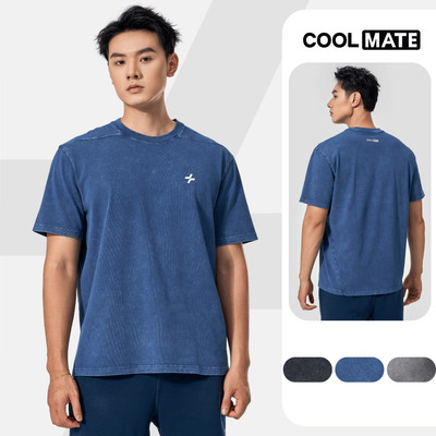 [MUA 2 GIẢM 5%]Áo thun thể thao nam tập Gym Cotton Oversize Comfort Washed thấm hút, thoáng mát, co giãn Coolmate