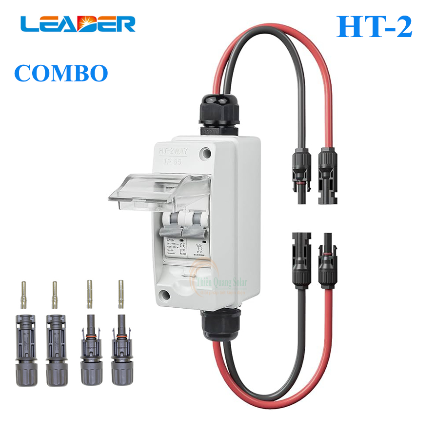 Tủ điện HT-2 way có CB DC 500V/800V16A,20A,32A,63A dùng cho máy bơm DC,tấm pin năng lượng mặt trời