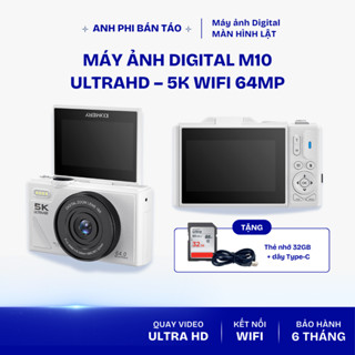 [Tặng kèm thẻ nhớ] Máy Quay Chụp Ảnh, Anh Phi Bán Táo, Dòng Digital M10 UltraHD Chất Lượng Hình Ảnh 64MP