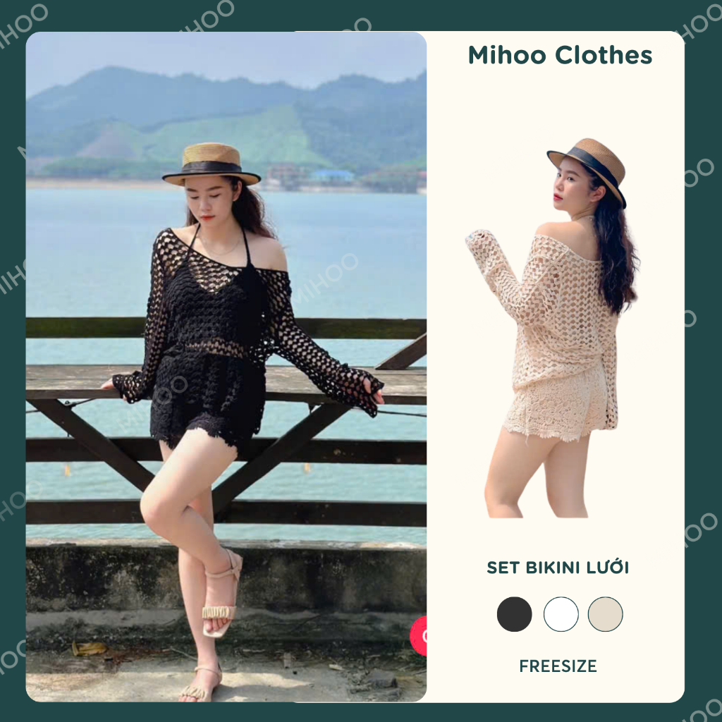 Set áo lưới tim đi biển 3 chi tiết hàng Quảng Châu chất đẹp | BigBuy360 - bigbuy360.vn