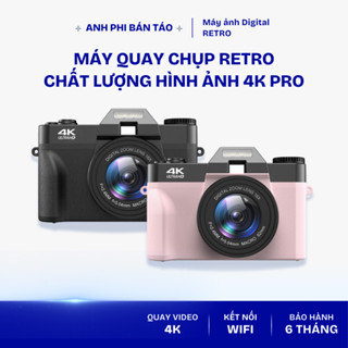 Máy Quay Chụp Ảnh Retro, Anh Phi Bán Táo, Chất Lượng Hình Ảnh 4K PRO [Tặng kèm thẻ nhớ]