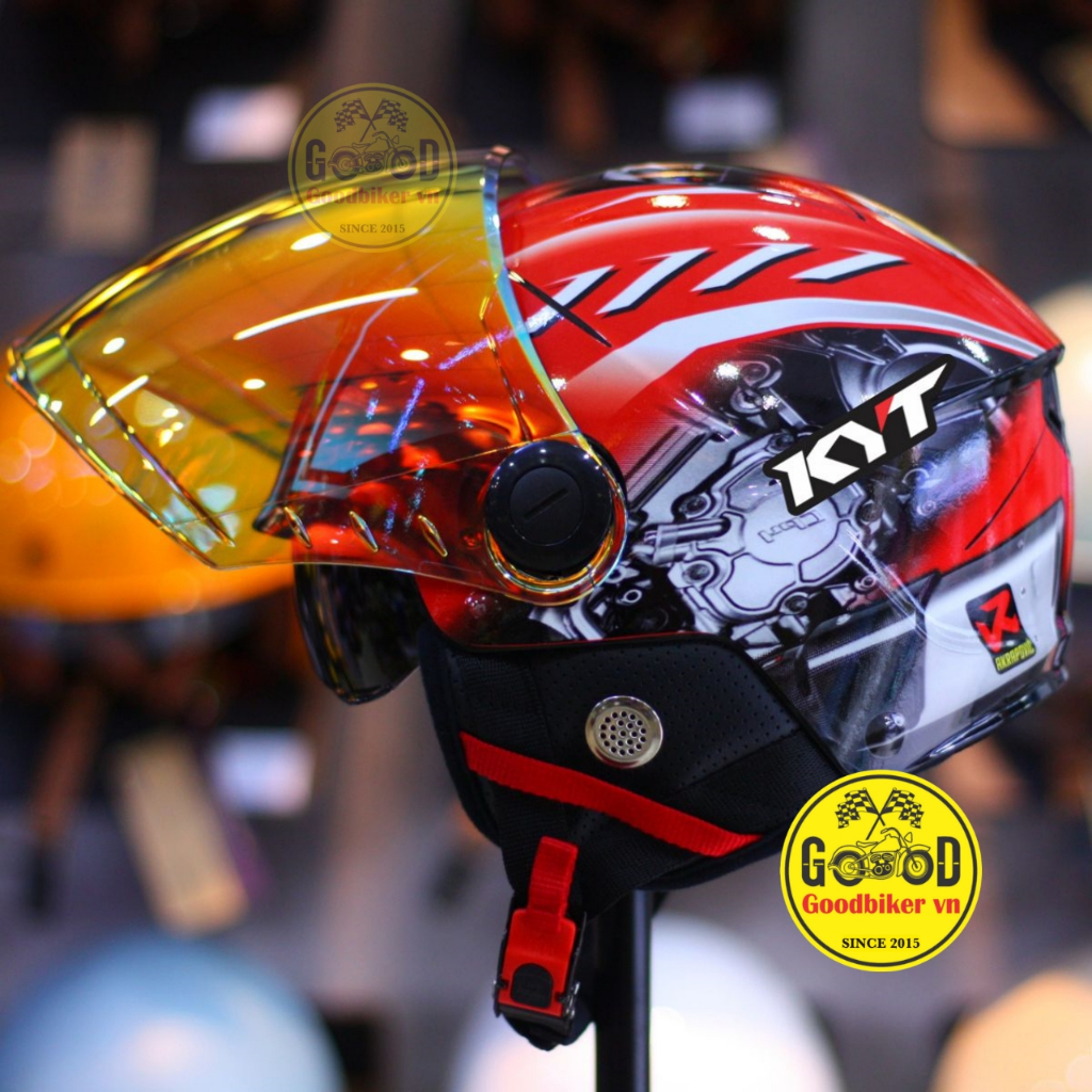 Mũ bảo hiểm Royal M289 (2 kính) dán tem Decal KYT Moto Racing ĐỎ