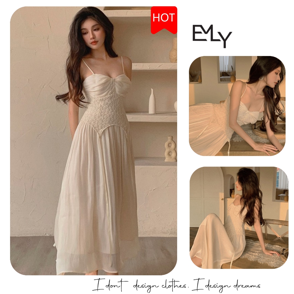 Đâm hai dây dáng xòe midi Emilyshop