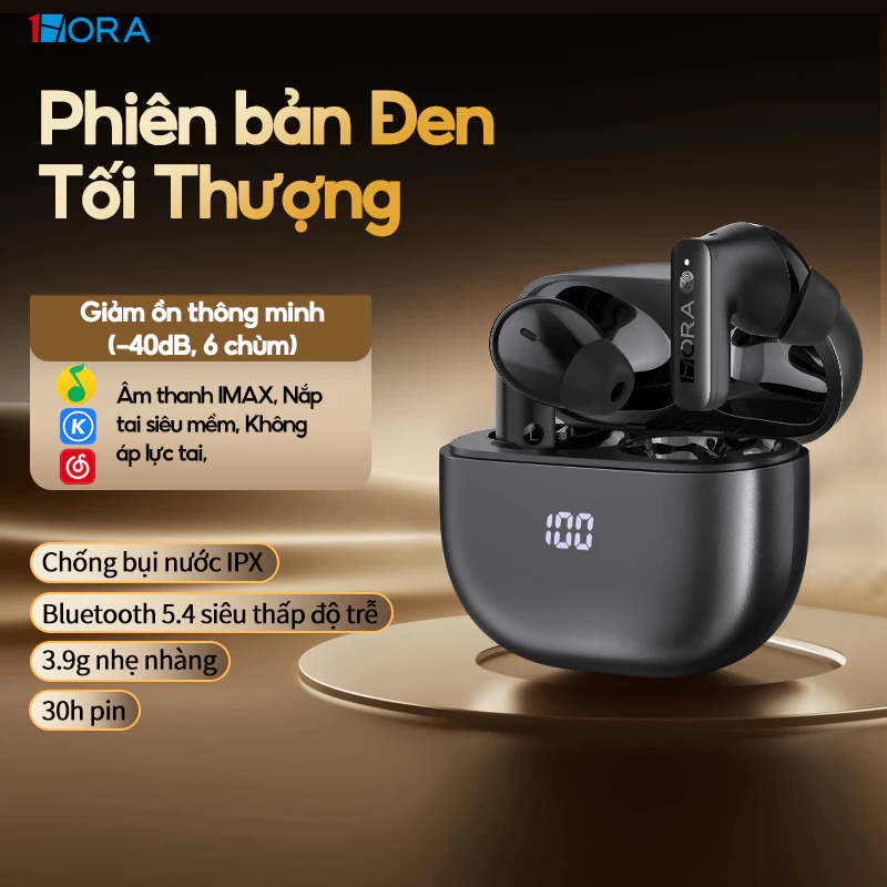 Tai Nghe Bluetooth 1Hora ANC Tai Nghe Thể Thao Khử Tiếng Ồn - Trợ Lý AI 4 Mic Đàm Thoại Siêu Sạch