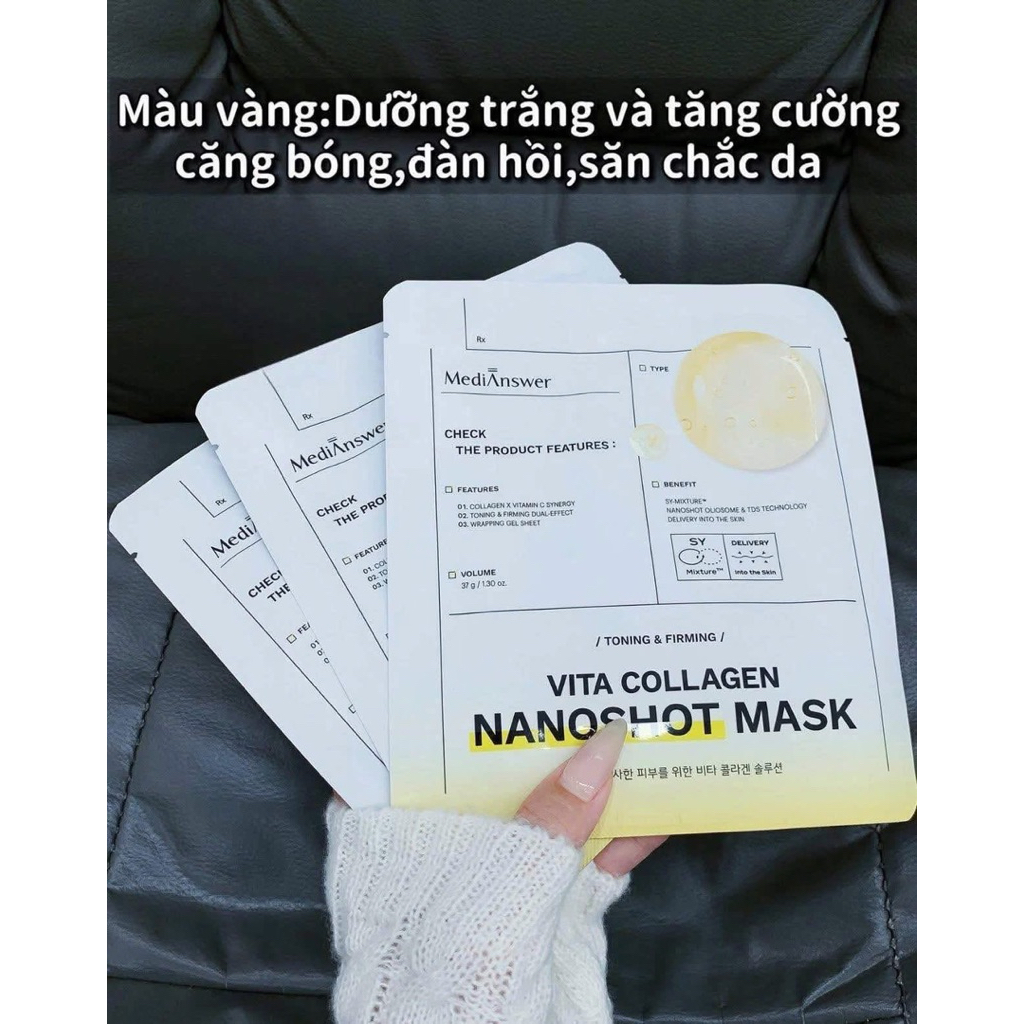 Mặt nạ thạch Collagen, Medi Answer Vita Collagen Mask 37g x 5 miếng