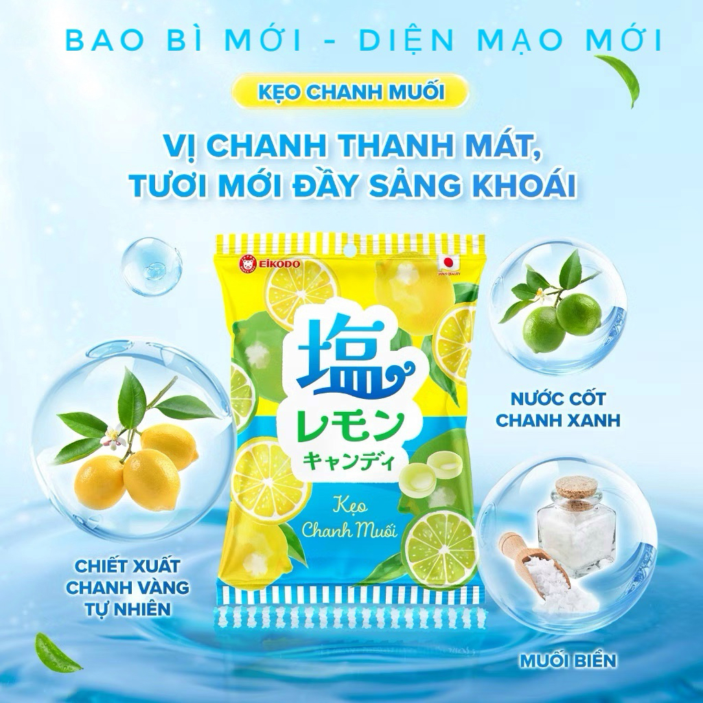 Kẹo Chanh Muối Eikodo – Vị chanh thanh mát, tươi mới 🍋
