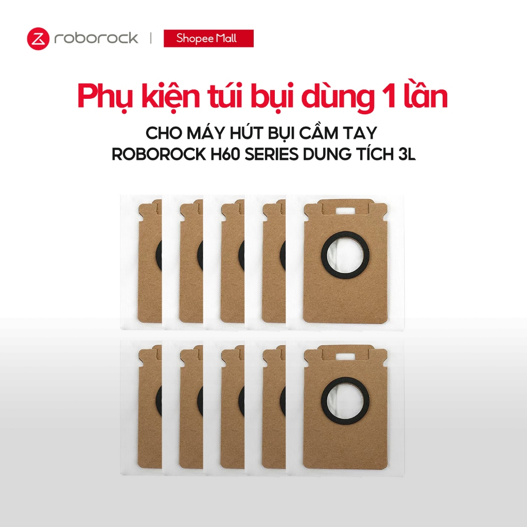 Phụ kiện túi bụi dùng 1 lần cho máy hút bụi cầm tay RoborockH60 Hub Ultra/H60 Pro Hub Pro, dung tích
