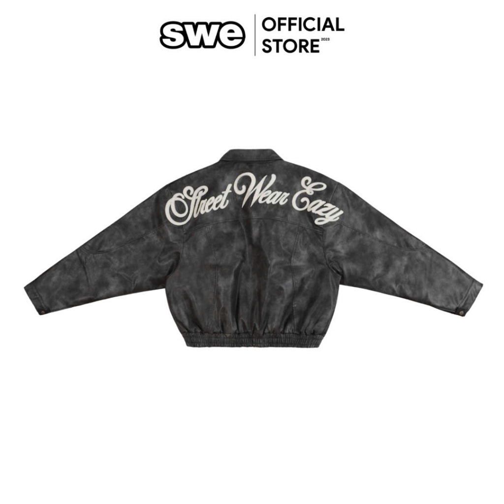 Áo Khoác Leather Unisex Nam Nữ Local Brand SWE STONEWASHED LEATHER JACKET