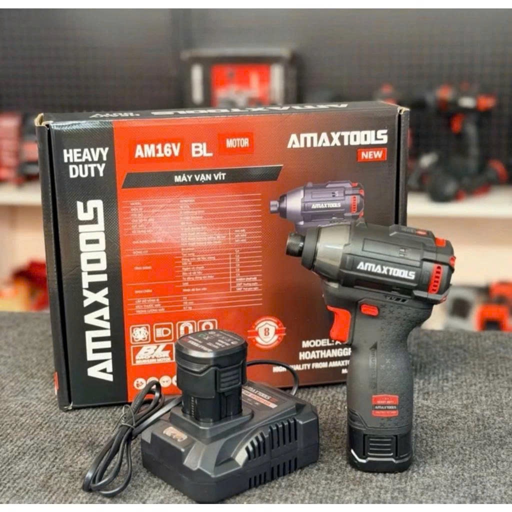 Máy siết vít pin 16v AMaxtools AV18014SA-PRO ( 2 pin 16v 2.0ah , 1 sạc )