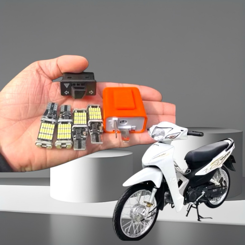 Bộ Công Tắc Hazza Kèm 4 Bóng T15 Siêu Sáng Wave 50/100/110 Cực Hót.