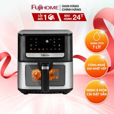 Nồi chiên không dầu Nhập Khẩu Fujihome 7 Lít A7DH công nghệ gia nhiệt kép, Bảo hành 24 tháng