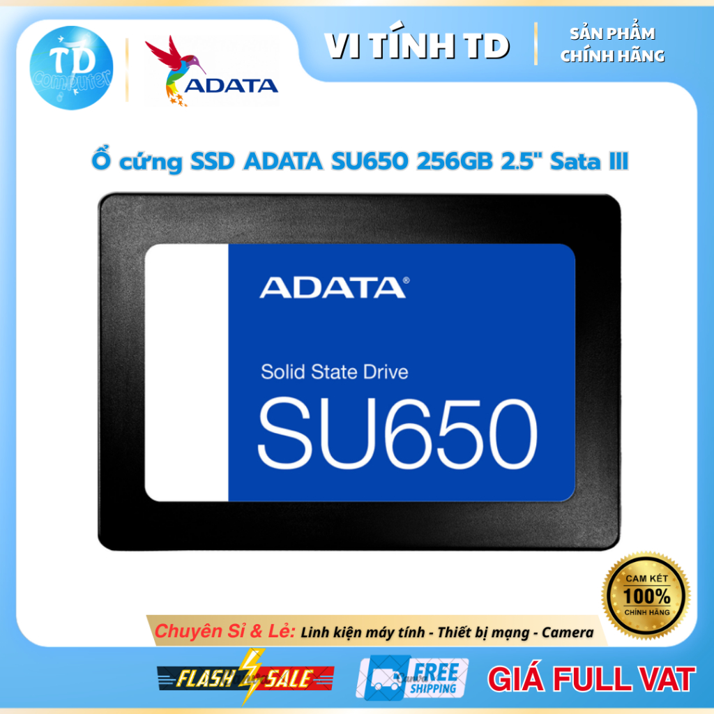 Ổ cứng SSD Adata SU650 256GB - SATA III, 2.5" - Hàng chính hãng