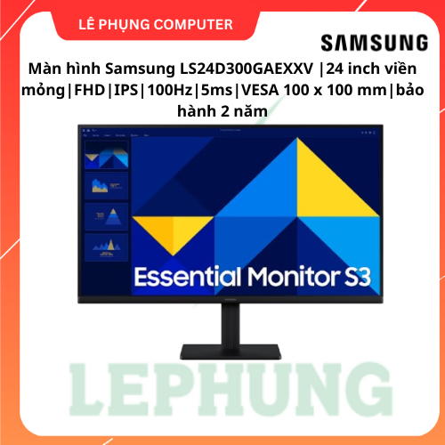 Màn hình Samsung LS24D300GAEXXV | 24 inch viền mỏng | FHD  |IPS |100Hz | 5ms |VESA 100 x 100 mm | bả