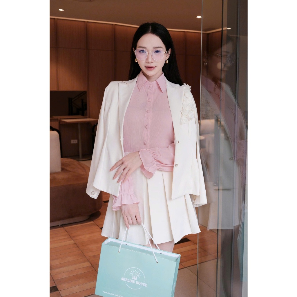 𝐀𝐃𝐄𝐋𝐈𝐍𝐄 𝐇𝐎𝐔𝐒𝐄 - SET RIBBED TEAK - TK112+45 Hồng nhăn